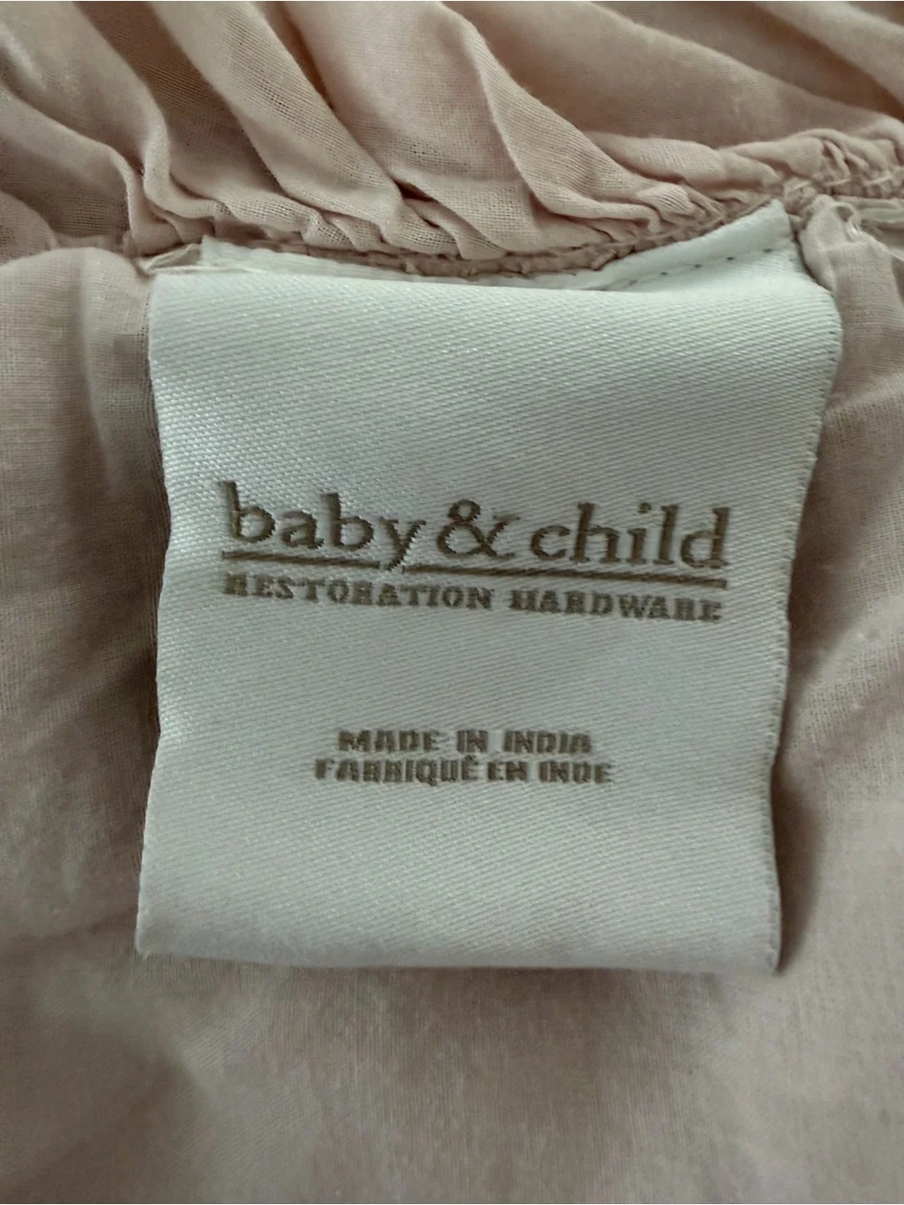 Restoration Hardware Ruffled Infant Comforter - Pale Pink